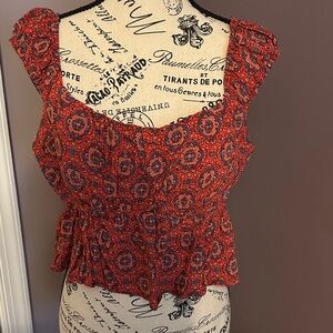 Floral Red Women's Top
